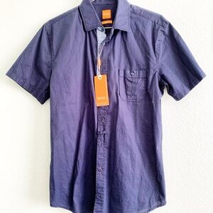 BOSS Hugo Boss slim fit mens button up down shirt short sleeve Medium NWT new